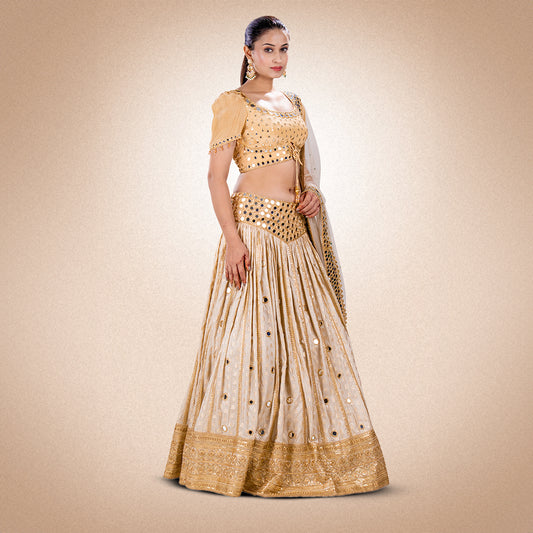 Pale golden lehnga