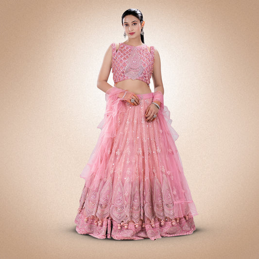 pink lehnga
