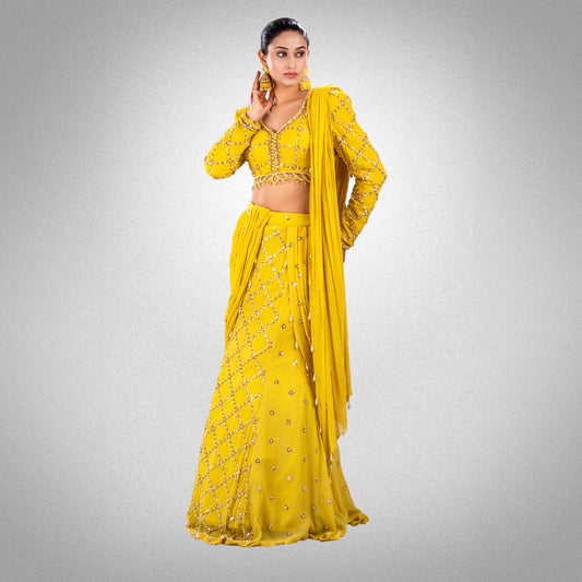 Yellow saree