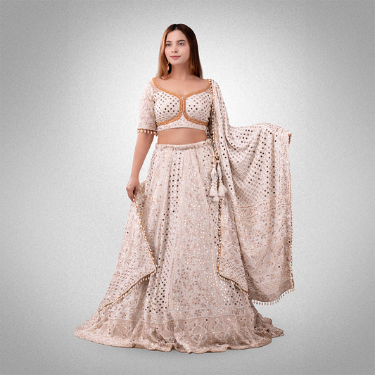 White lehnga