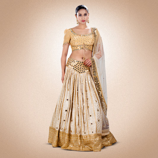 Pale golden lehnga