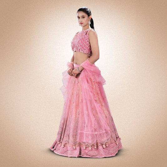 pink lehnga
